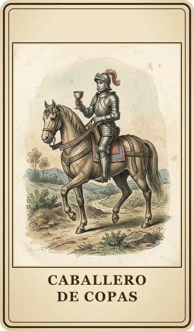 Carta del tarot Caballero de Copas