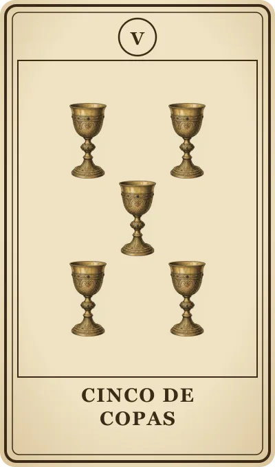 Carta del tarot Cinco de Copas