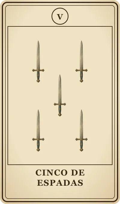 Carta del tarot Cinco de Espadas