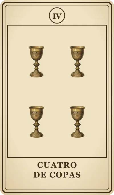 Carta del tarot Cuatro de Copas