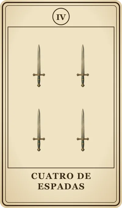 Carta del tarot Cuatro de Espadas