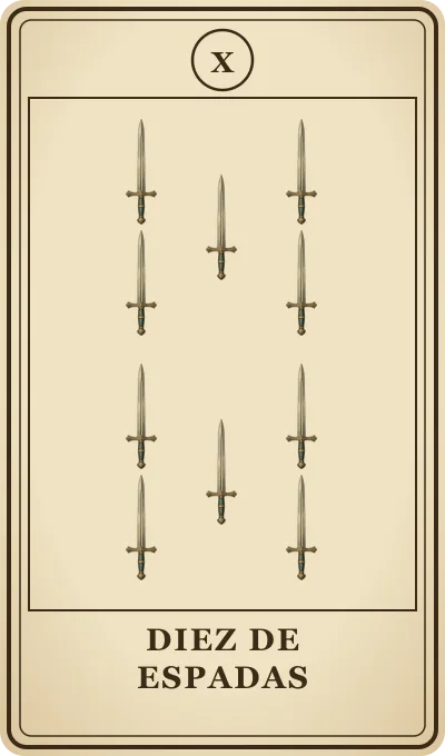 Carta del tarot Diez de Espadas