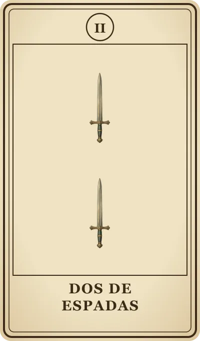 Carta del tarot Dos de Espadas