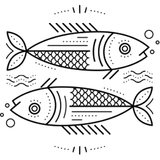 Ilustración del signo Piscis