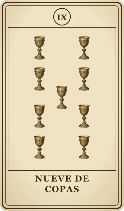 Carta del tarot Nueve de Copas