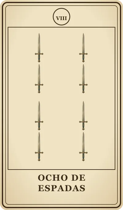 Carta del tarot Ocho de Espadas