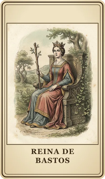 Carta del tarot Reina de Bastos