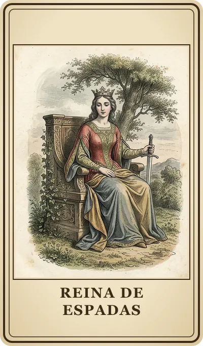 Carta del tarot Reina de Espadas
