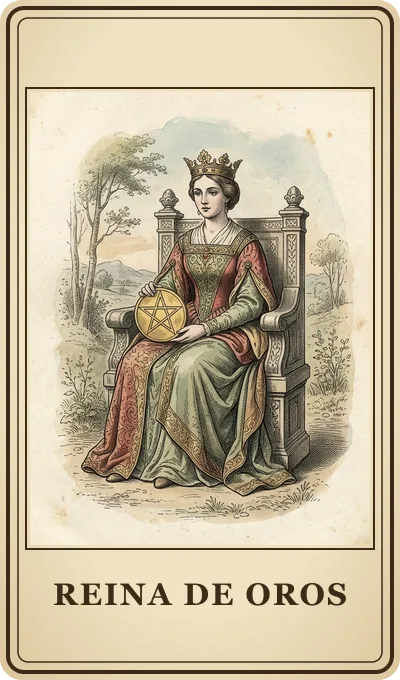 Carta del tarot Reina de Oros