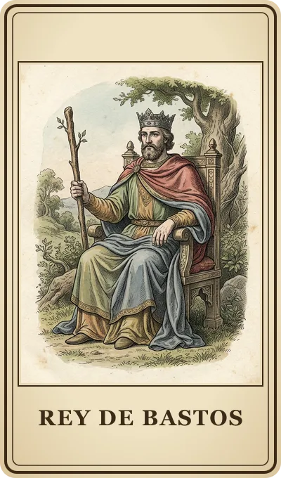 Carta del tarot Rey de Bastos