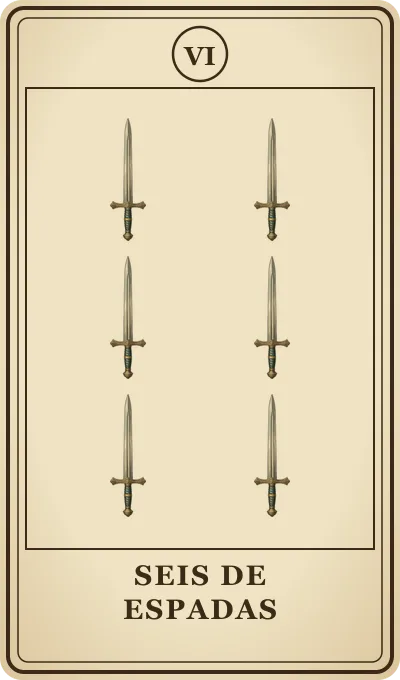 Carta del tarot Seis de Espadas