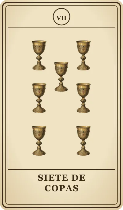 Carta del tarot Siete de Copas