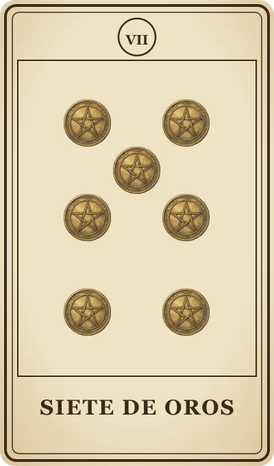 Carta del tarot Siete de Oros