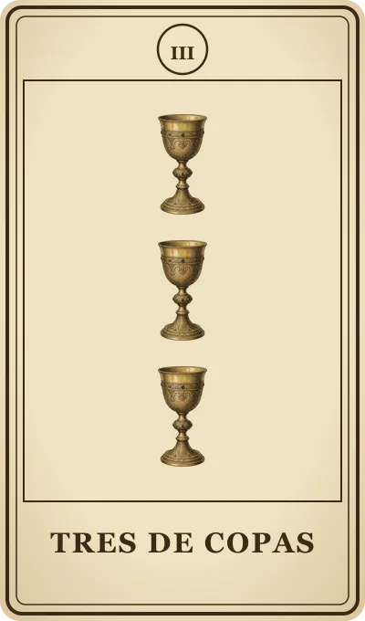 Carta del tarot Tres de Copas
