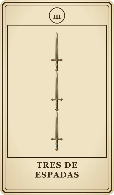 Carta del tarot Tres de Espadas